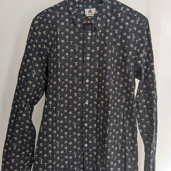 Paul Smith Tailored Fit Print Shirt Dark Navy - Picture 3 of 5